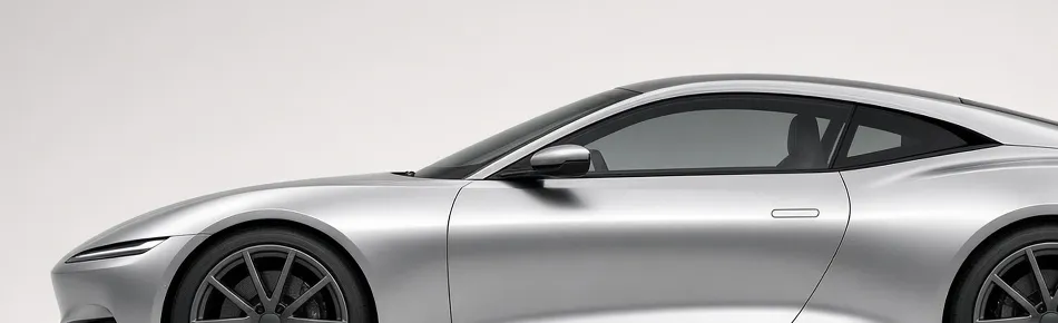 Silver grand tourer side profile