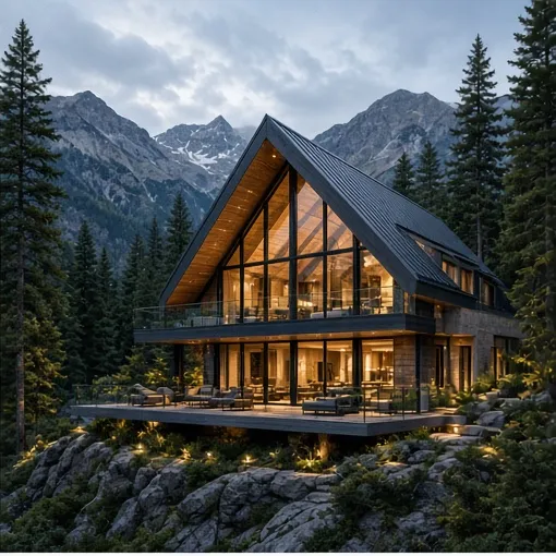 Glass mountain chalet